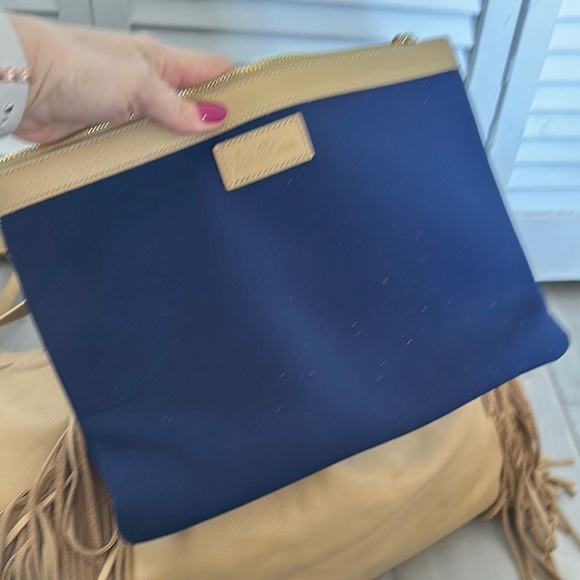 NWT | SAM EDELMAN | Tan Leather Fringe Tote Bag with interior pouch - Picture 3 of 3